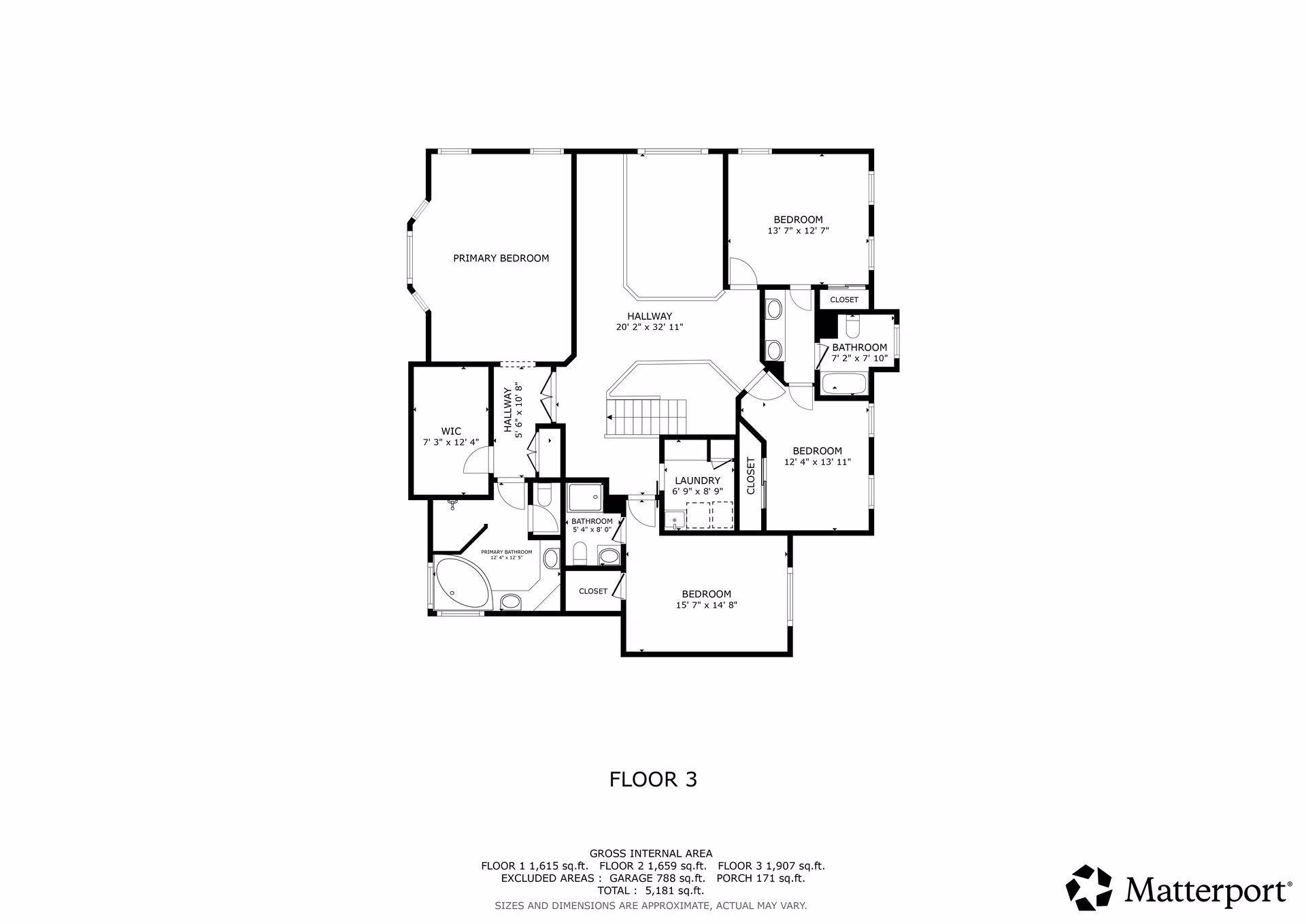 Upper level floorplan