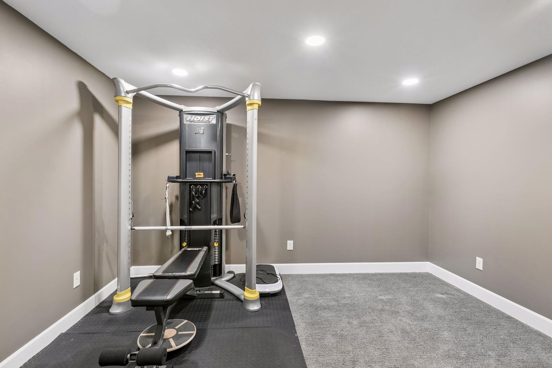 Flex room currently used as an exercise room
