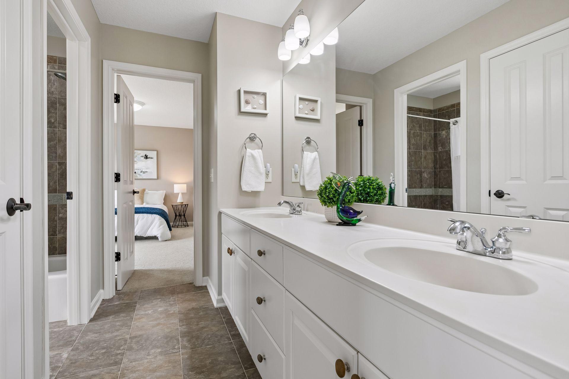 Jack & Jill bathroom with double sinks