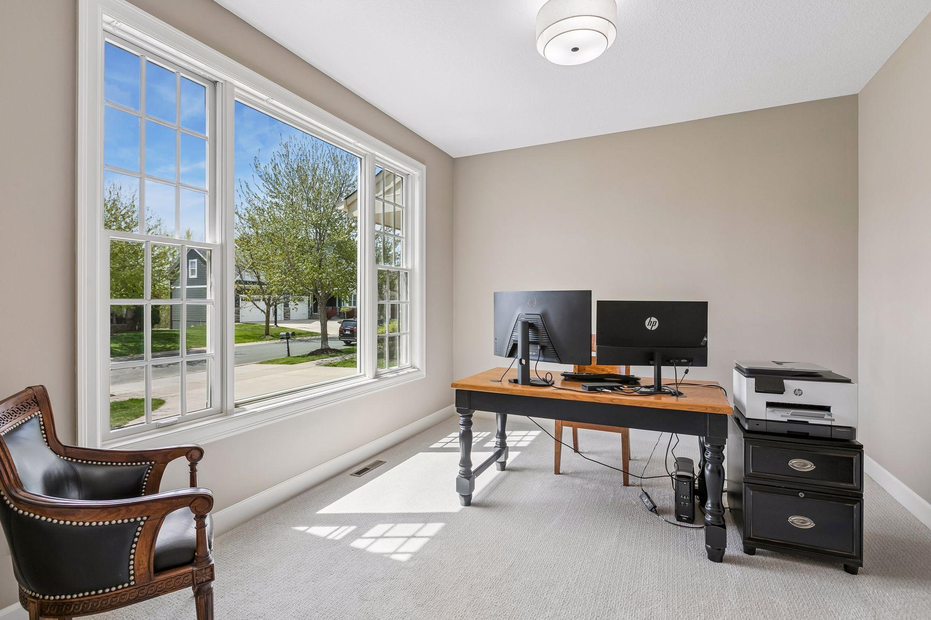 Tons of natural light in the south facing den