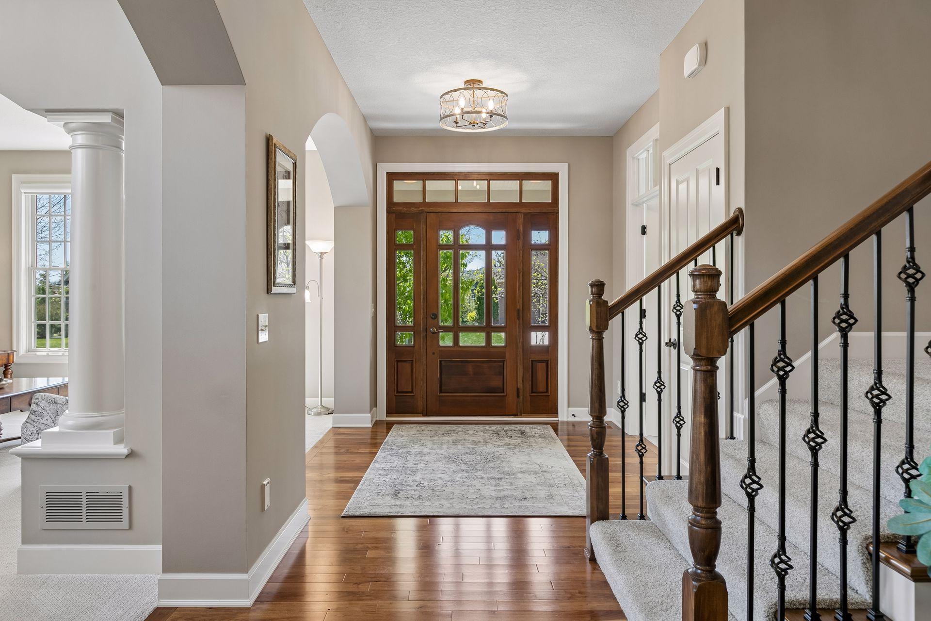 A gorgeous front door welcomes you to this home