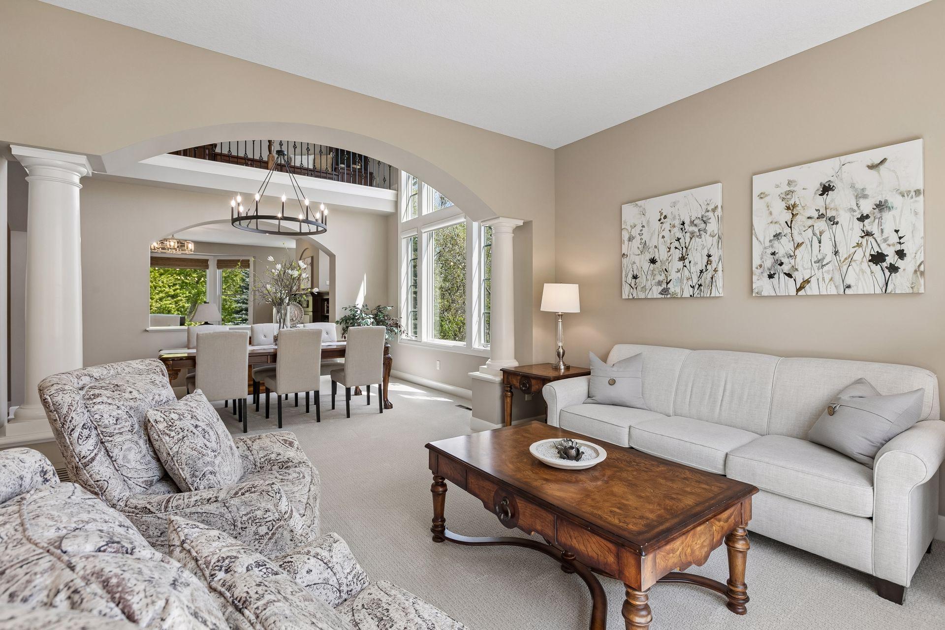 Formal living and dining space