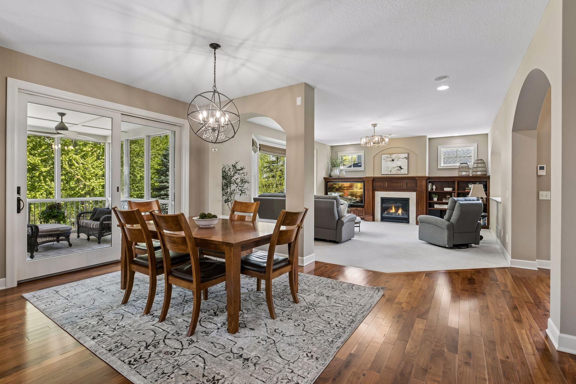 Informal dining area off kitchen open to the family room