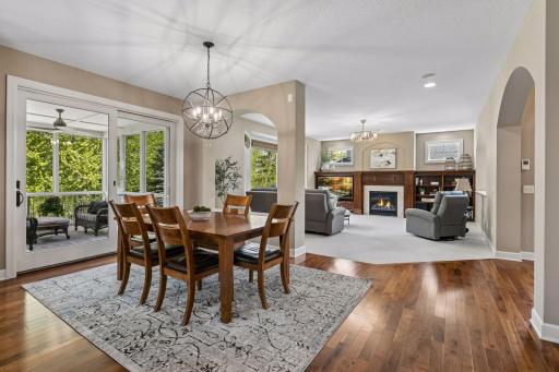 Informal dining area off kitchen open to the family room