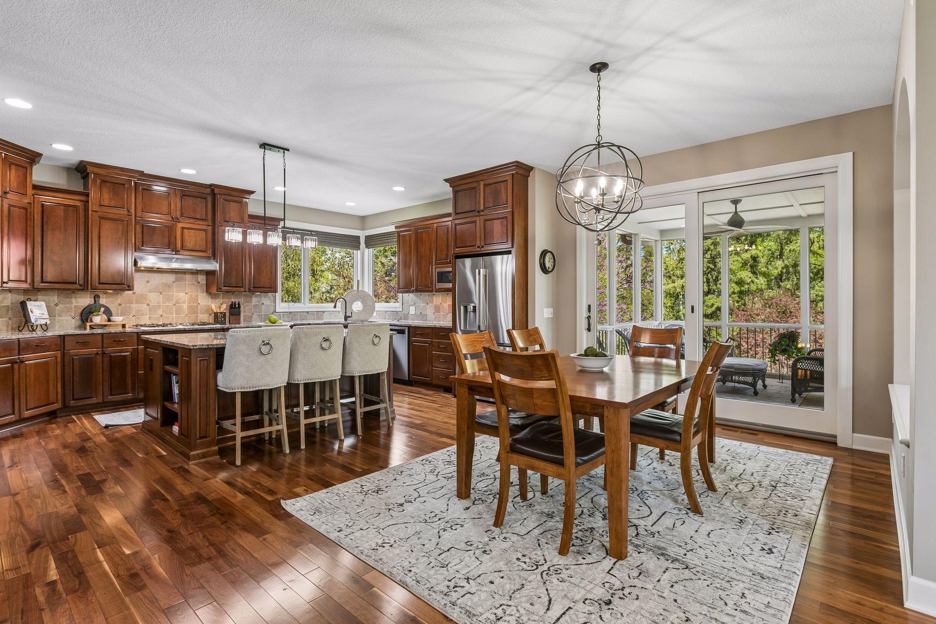Generously sized chef's kitchen with informal dining