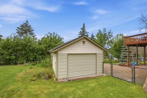 Detached heated garage/workshop adds valuable storage or project space