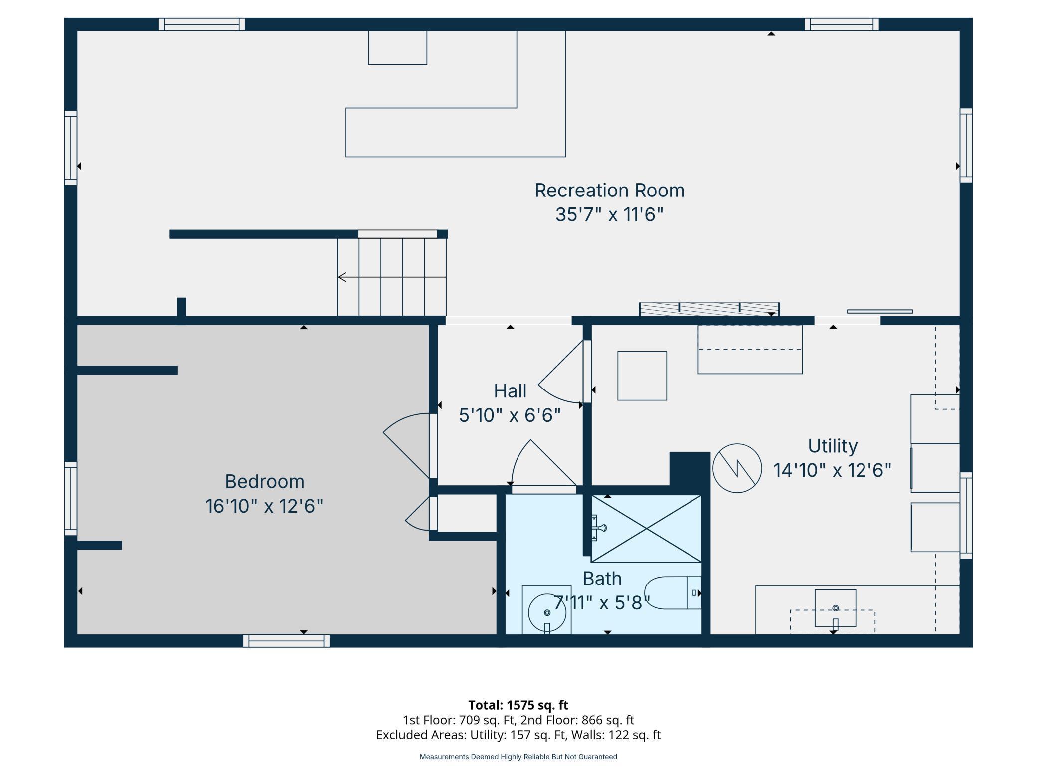 The lower level floor plan.