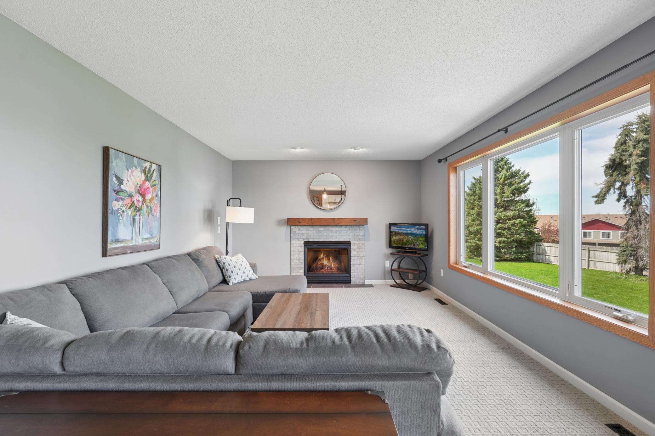 Cozy Family room with gas burning fireplace