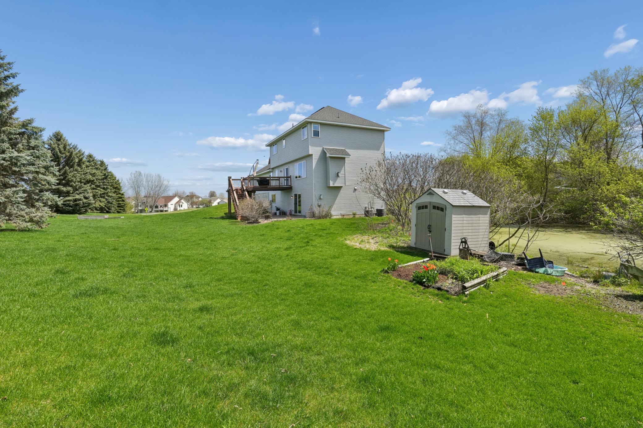 storage shed and garden plot