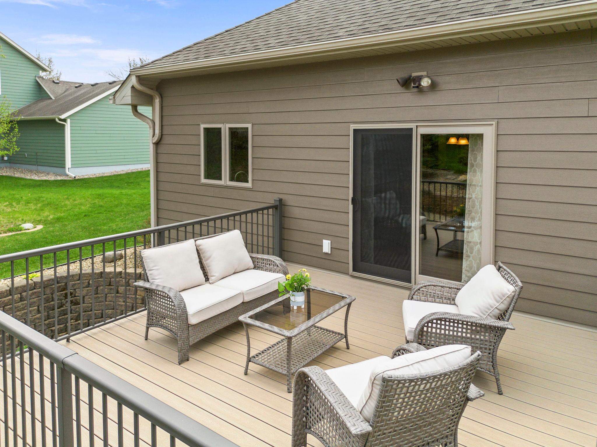 Deck is a great spot to enjoy the abundant wildlife year round