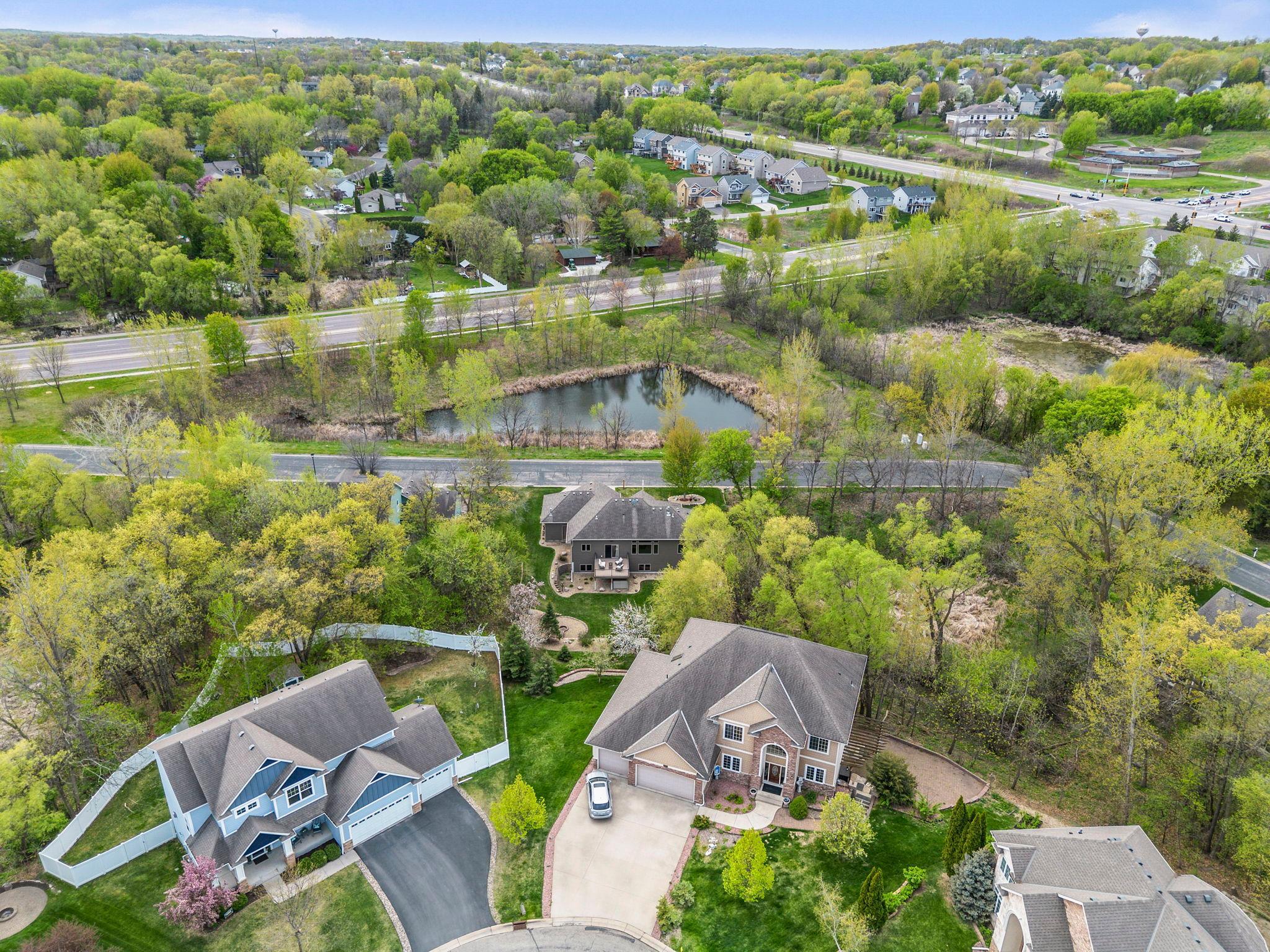 Aerial view of the backyard