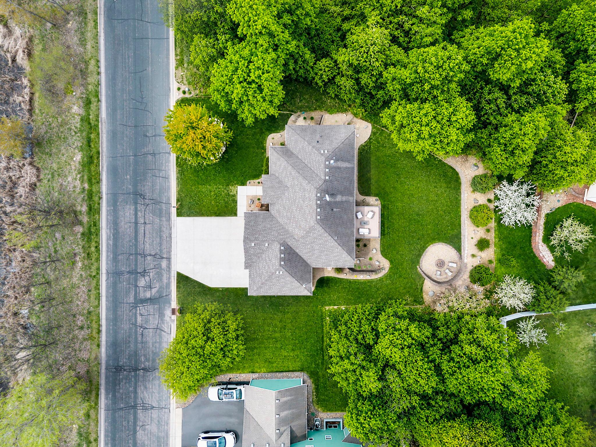 Aerial view of the property