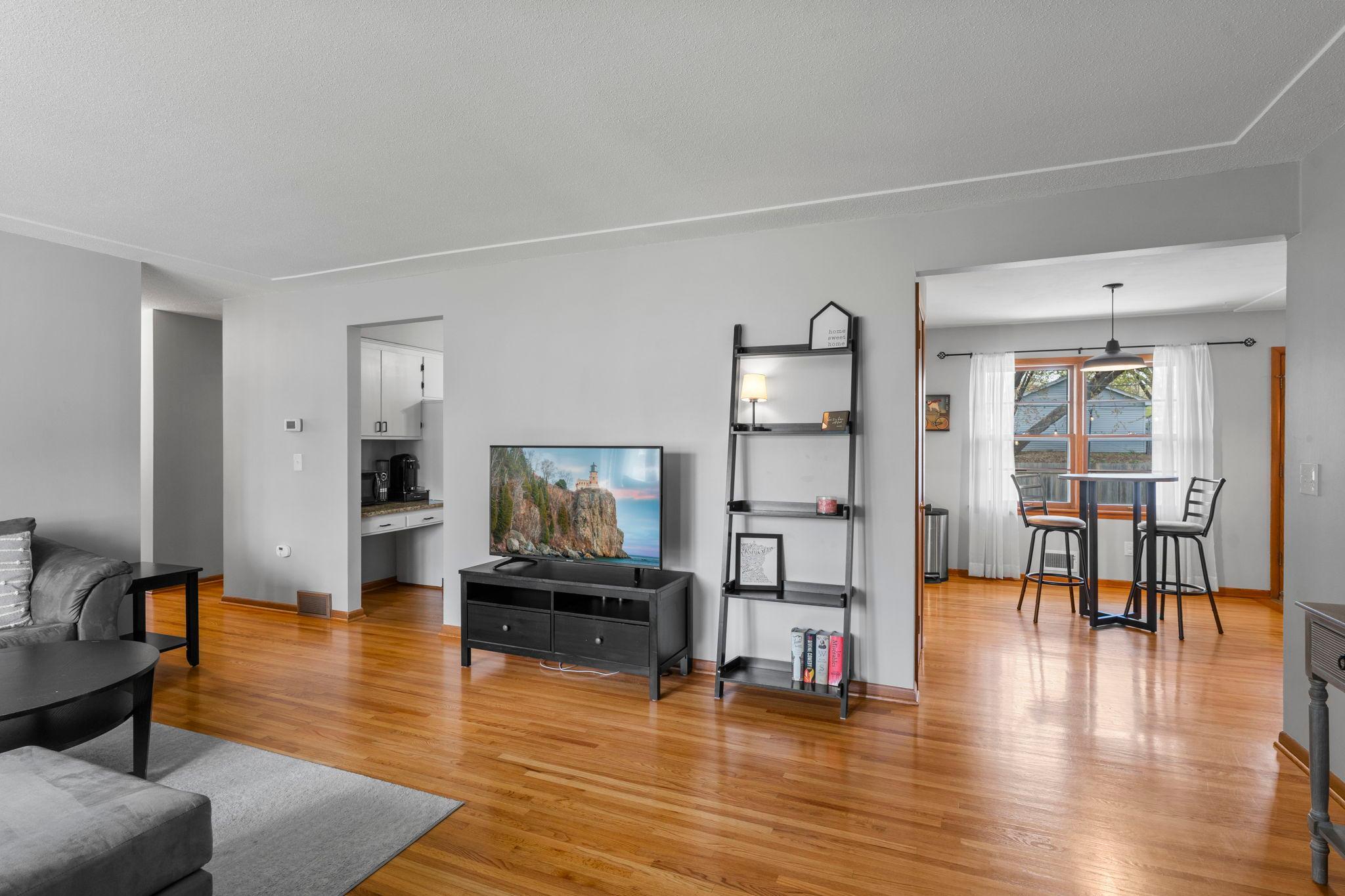 The perfect mix of open concept- yet perfectly seprareted living spaces