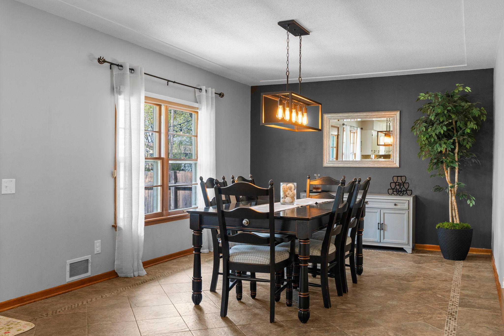 Dining room features HEATED tile flooring