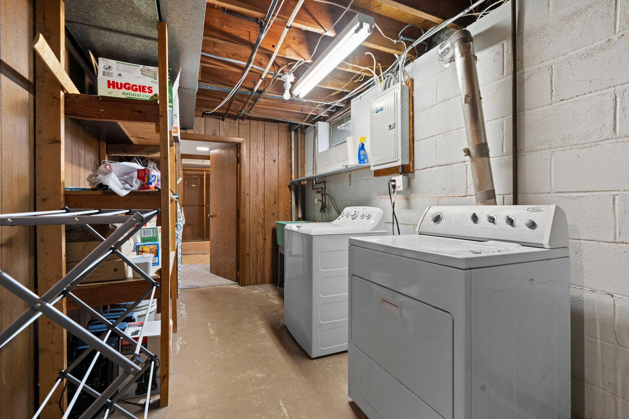 Lower level laundry room