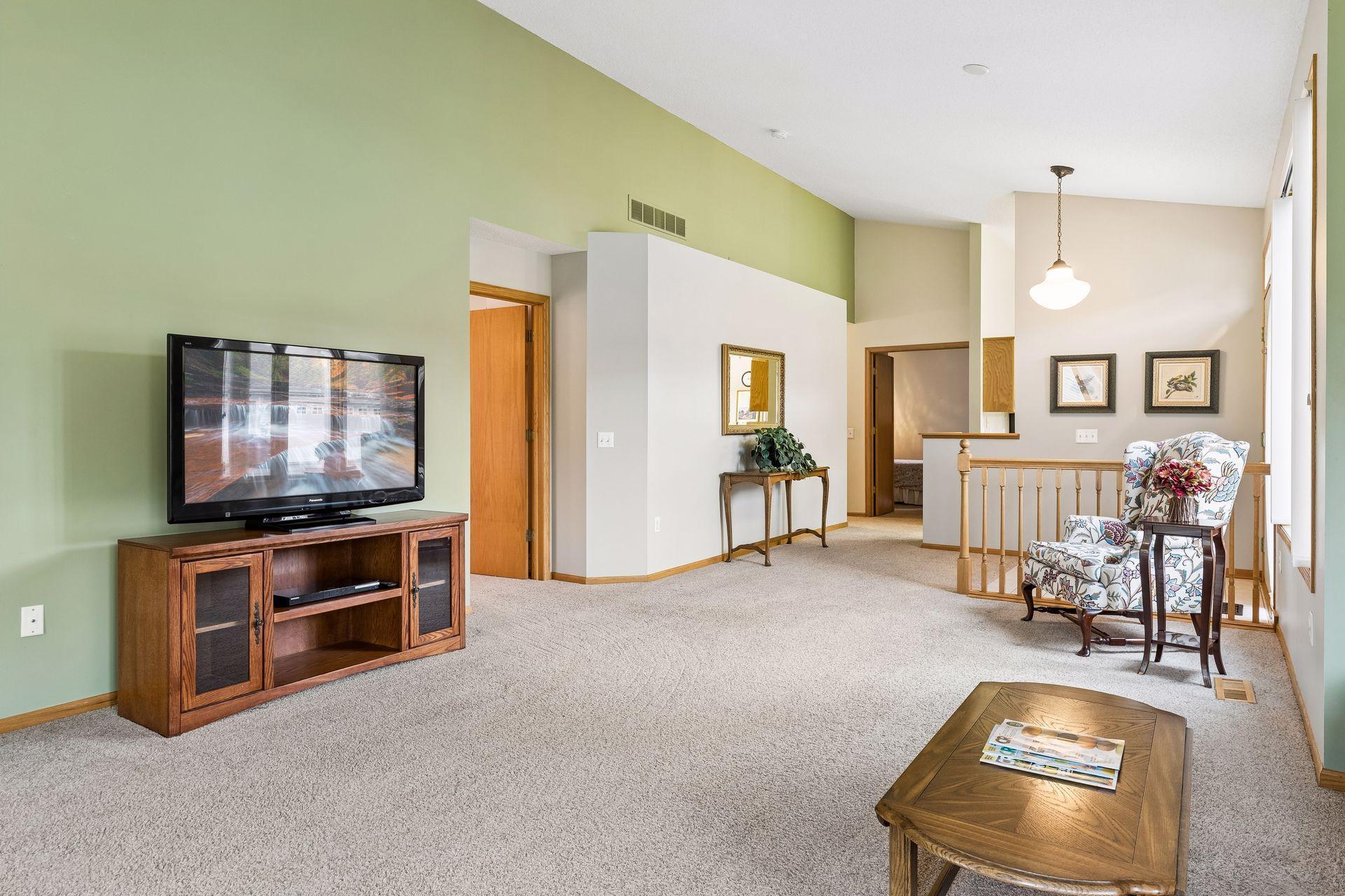 Plenty of room for a dining room table where chair is located