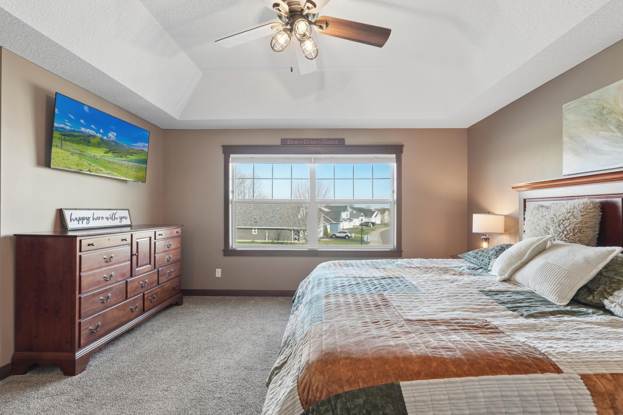 Thoughtfully sized with abundant light, the second bedroom offers flexibility all configurations.