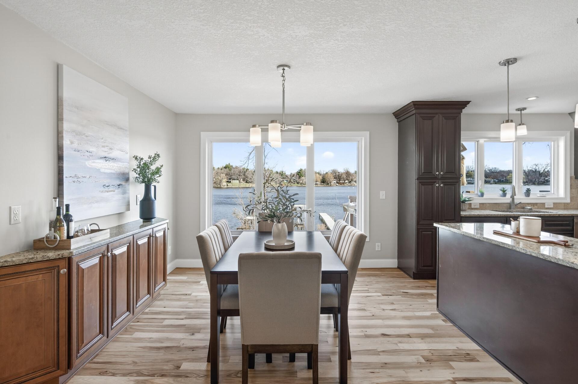 Dining room w/ Lake Views