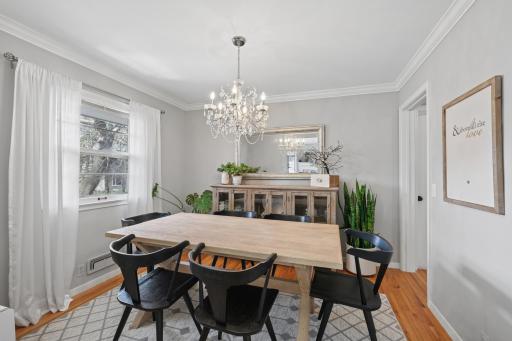 Perfect spot for dining but sellers left the door trim if a 3rd bedroom is desired.