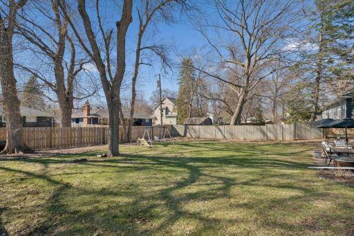 This yard is large and flat