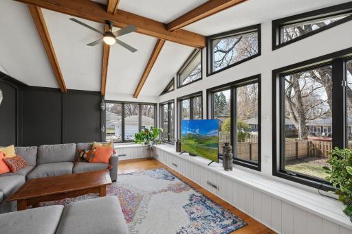 A separate furnace heats this 4 season porch so enjoy it year round!