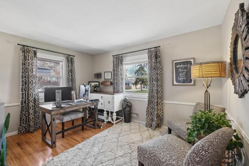 Main level bedroom is currently used as an office