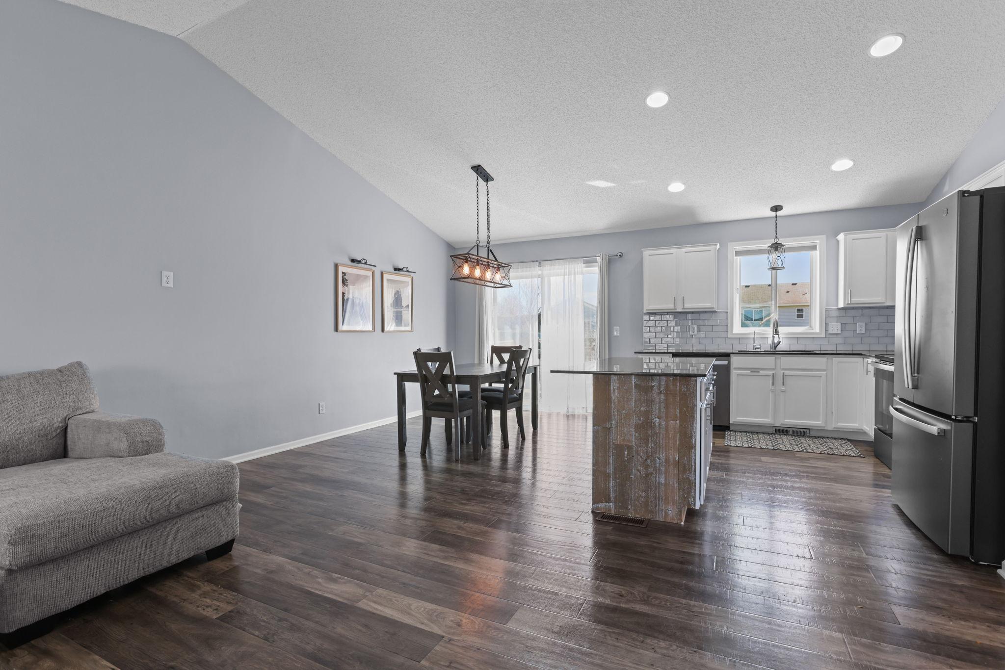 LVP Flooring in Kitchen and Living Room