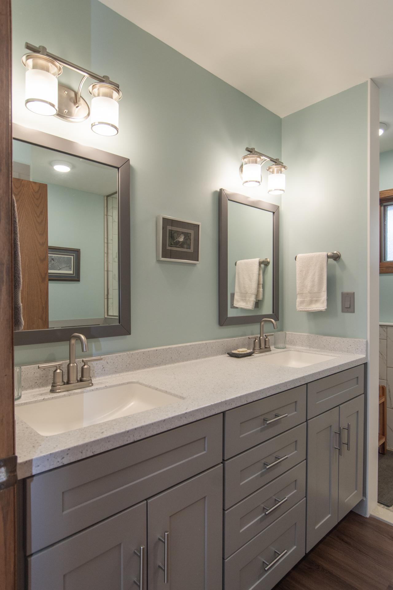 Private primary bath with functional layout.