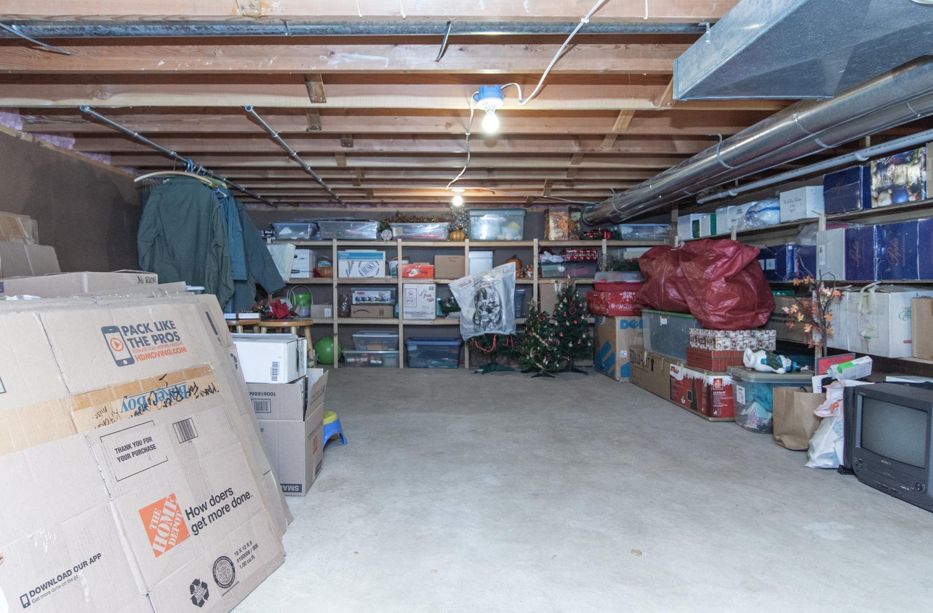 Attached garage with ample storage space.