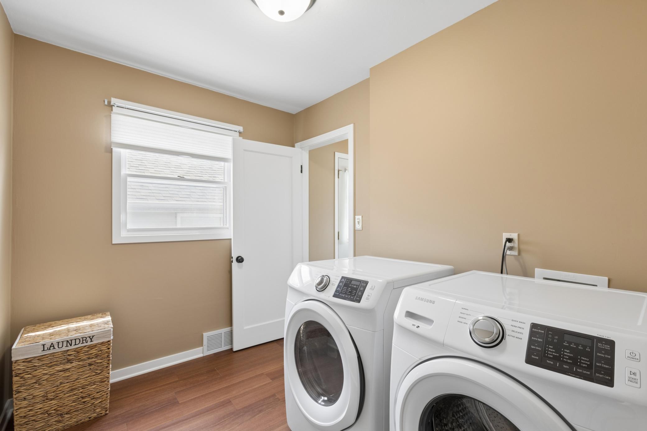 Enjoy the convenience of main floor laundry! Durable LVP flooring is featured in the laundry room.