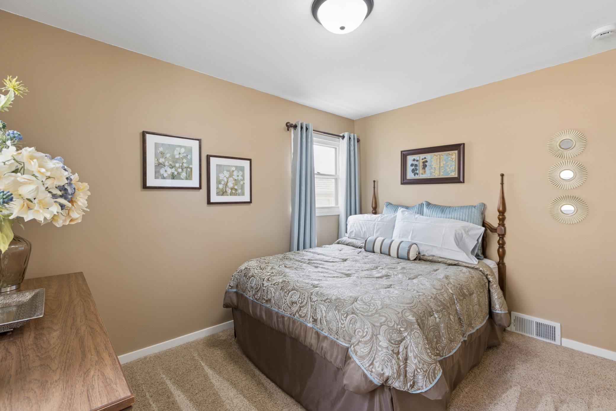 The primary bedroom is located on the main floor.