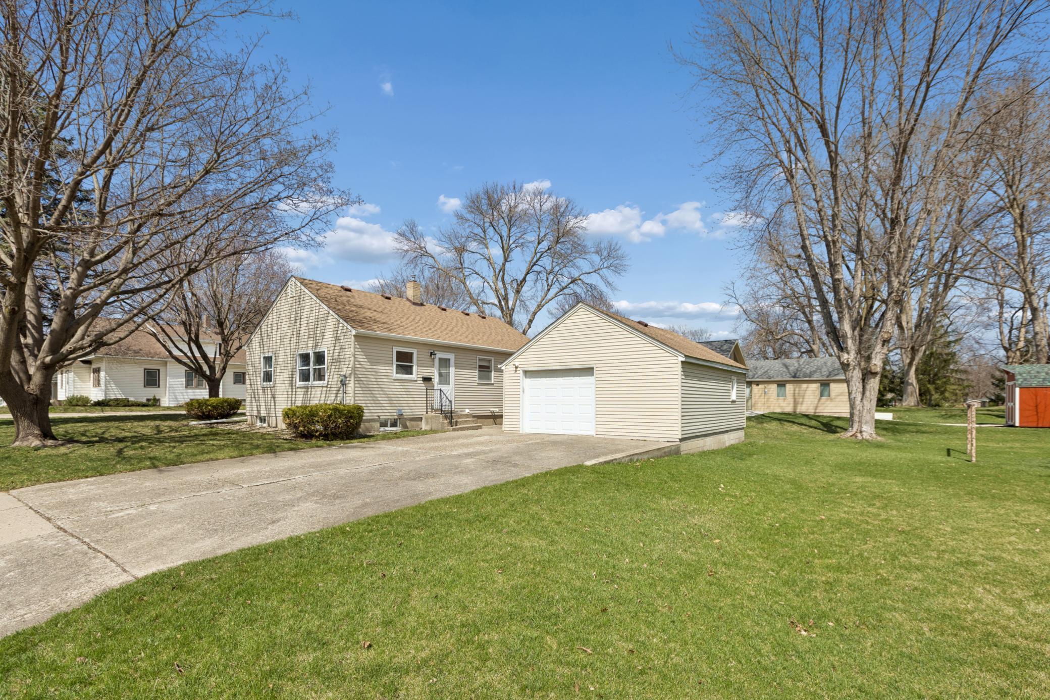 Home is situated on a spacious corner lot.