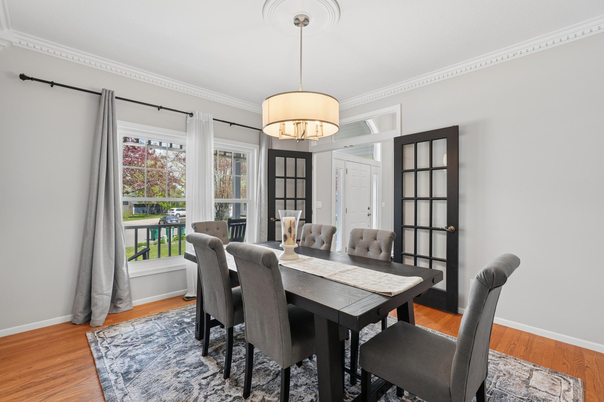 Separate formal dining room with french doors!