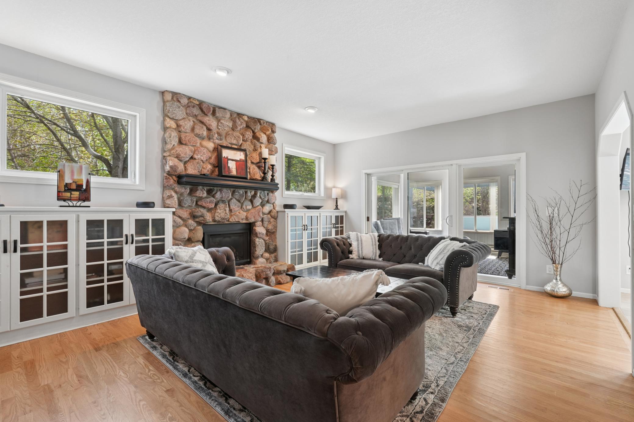 Hardwood floors through many main floor rooms.