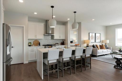 Large kitchen island, perfect for hosting.