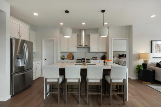 Large kitchen island, perfect for hosting.