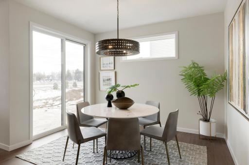 Dining space with so much natural light coming in.
