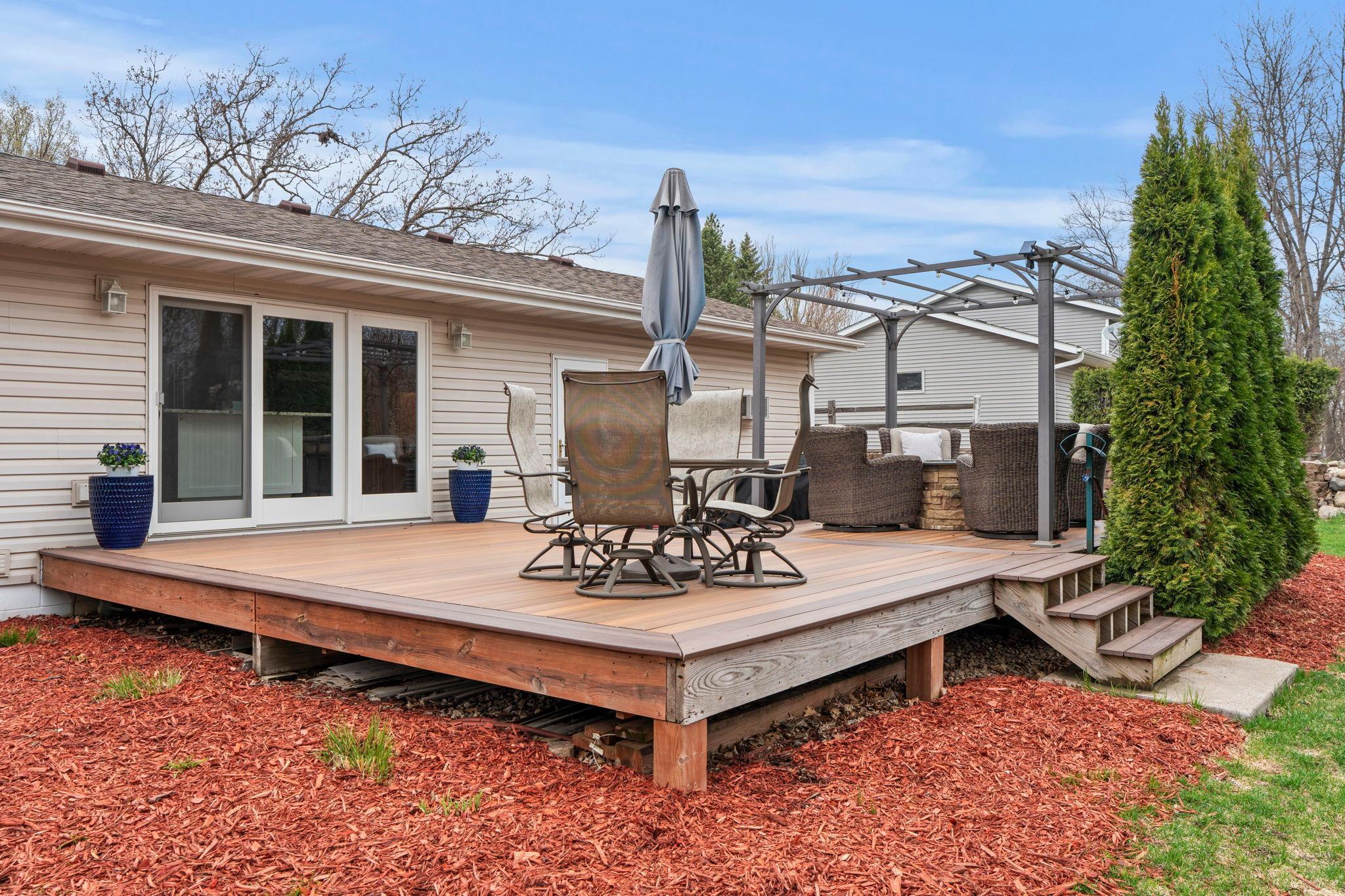 Maintenance free deck is ready to enjoy all summer long.