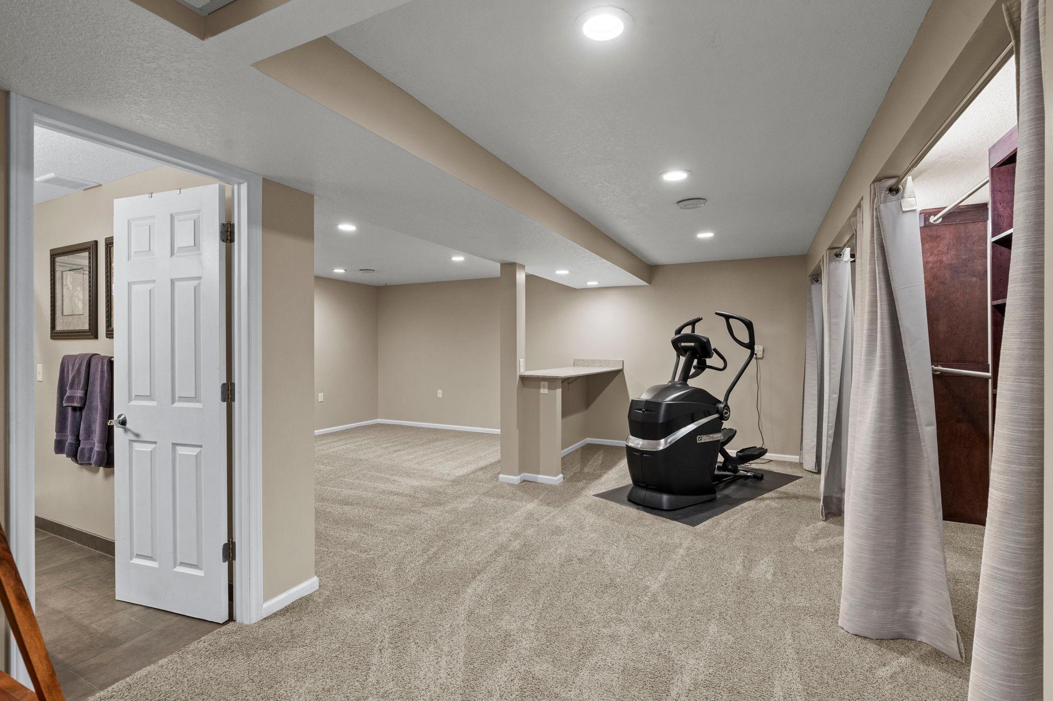 Finished basement offers a great retreat at the end of the day!