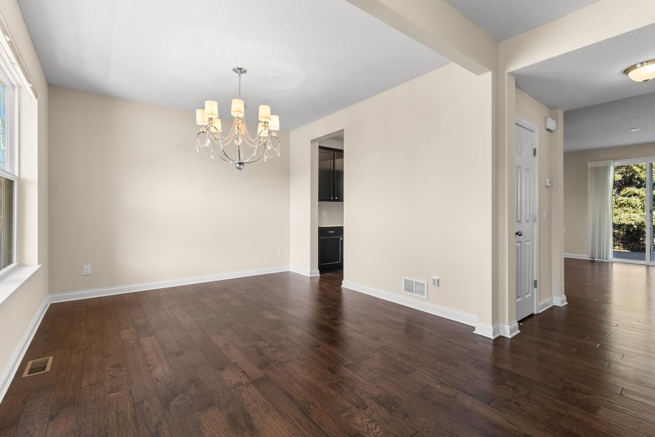 Formal dining room at the front of the home