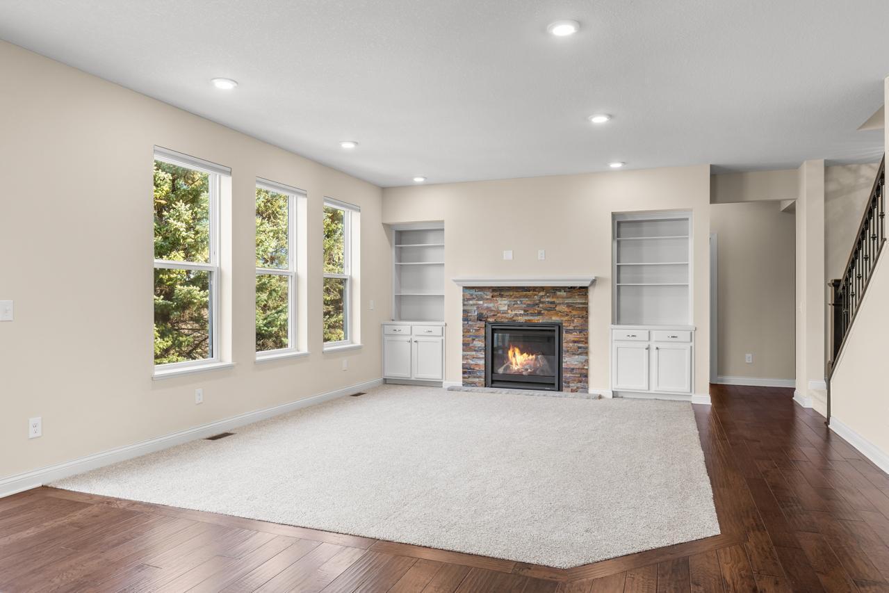 Oversized windows filling the home with natural light