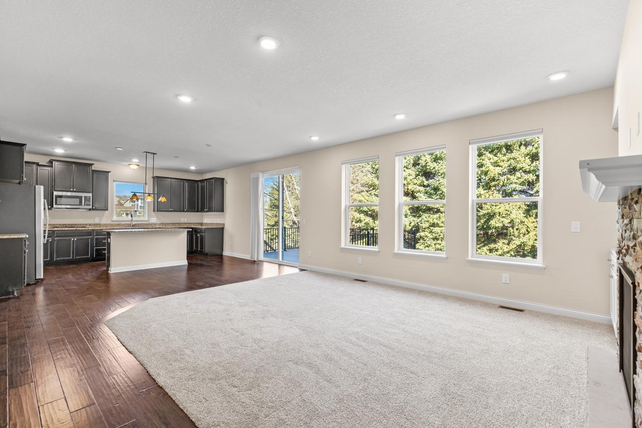 Open sightlines to dining and living areas