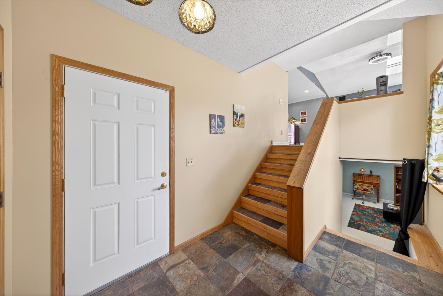 Lower entry to garage