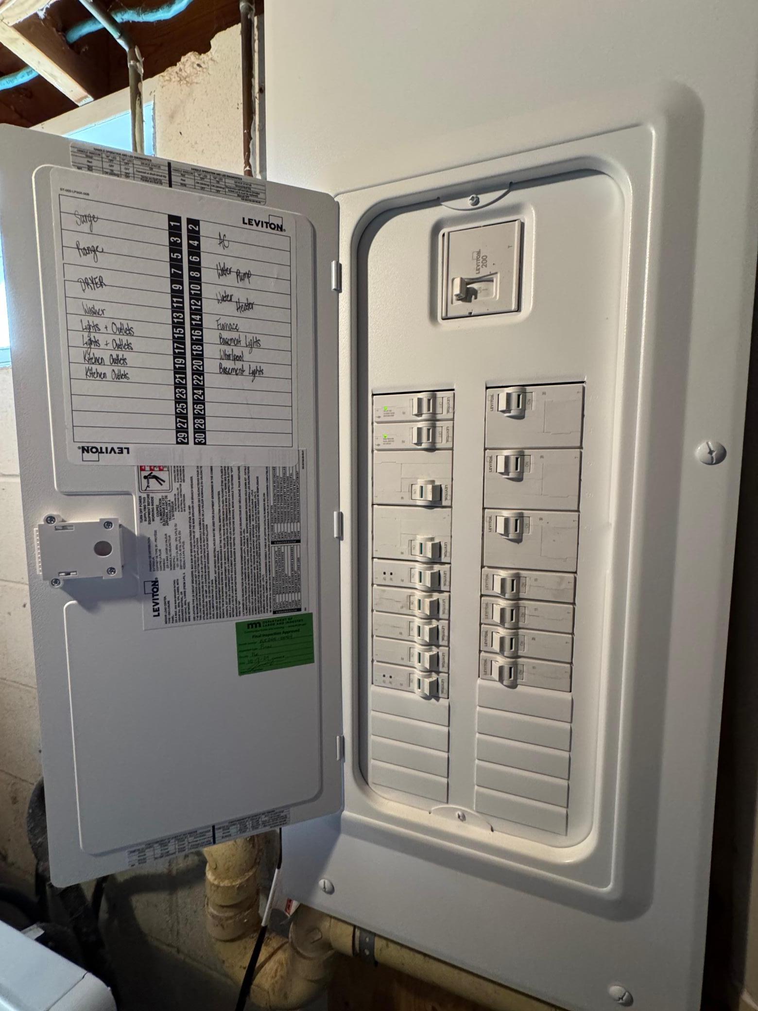 2025 Updated 200 amp Electric Panel