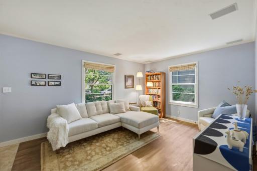 Sun-filled and serene â the living room offers the perfect place to settle in and stay a while.