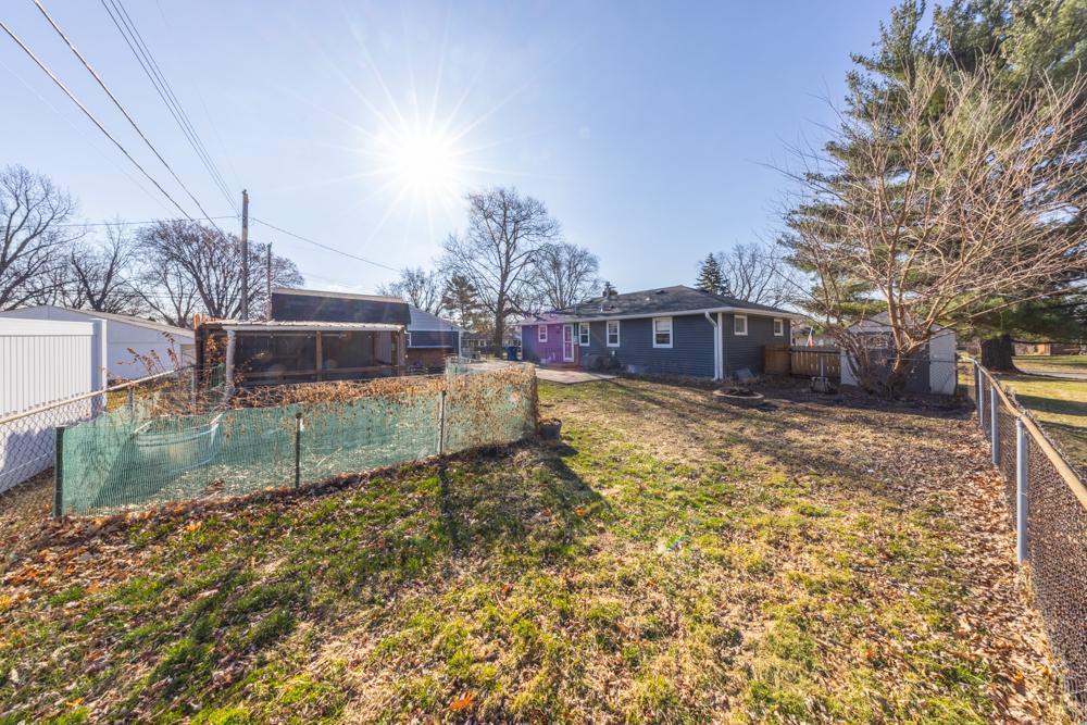 Raised garden beds and the second shed on the property