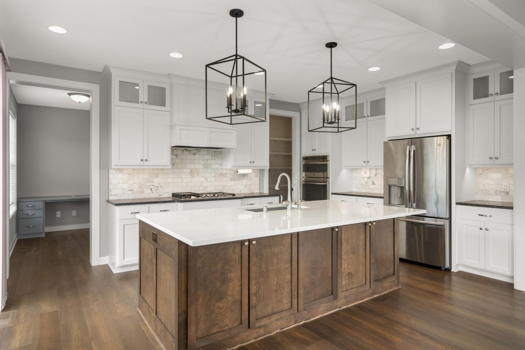 Large kitchen with center island