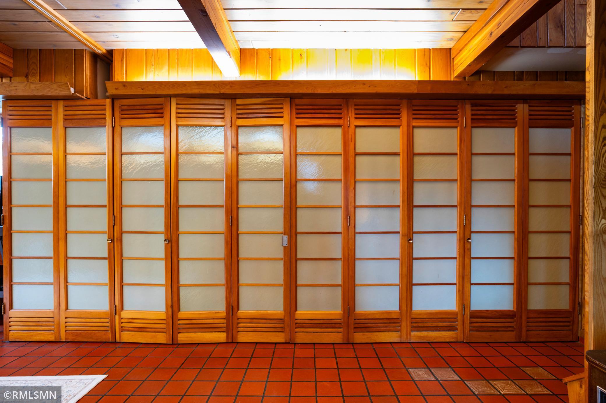 Door secluding the kitchenette