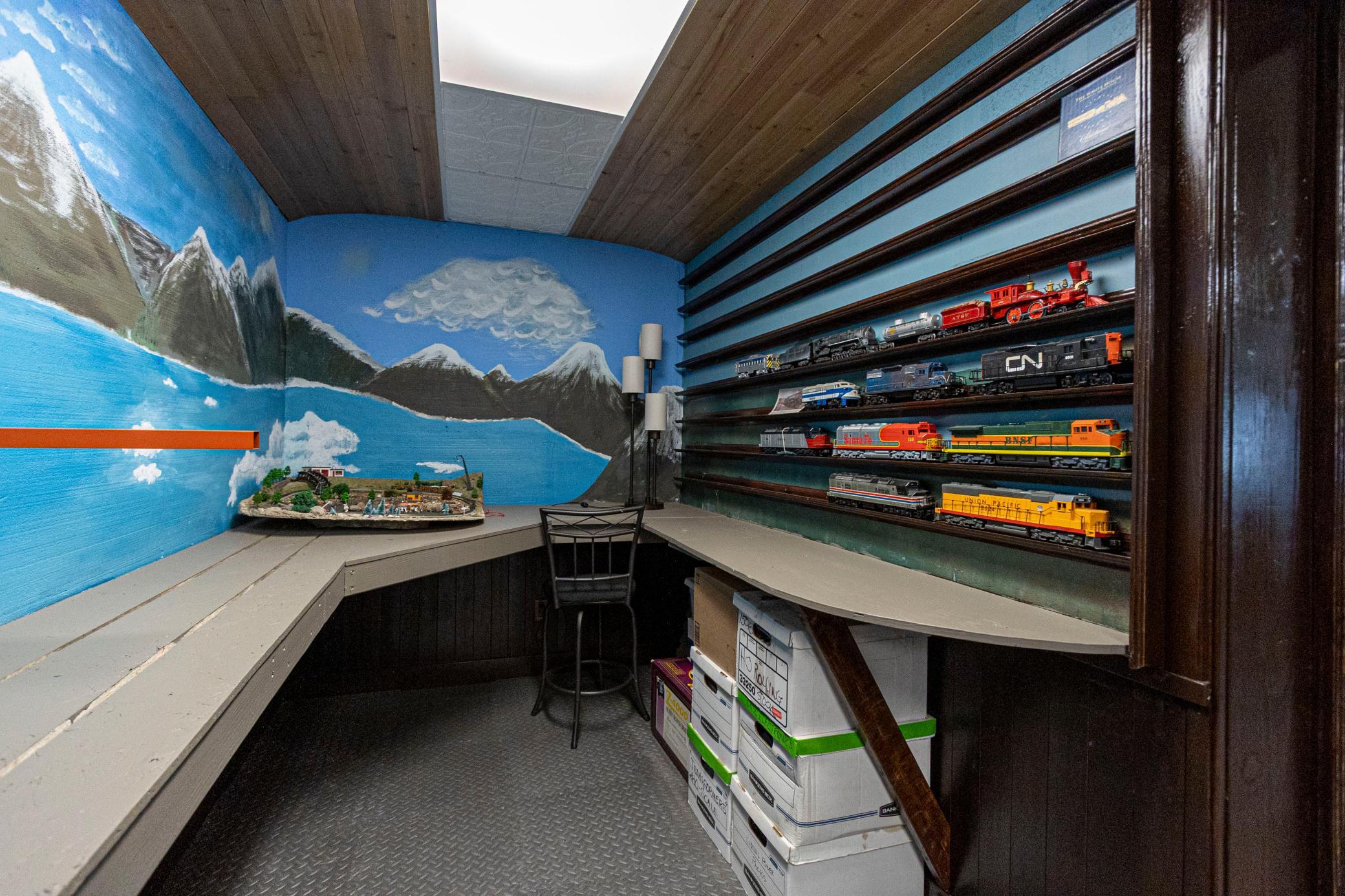 Currently used as a model train room