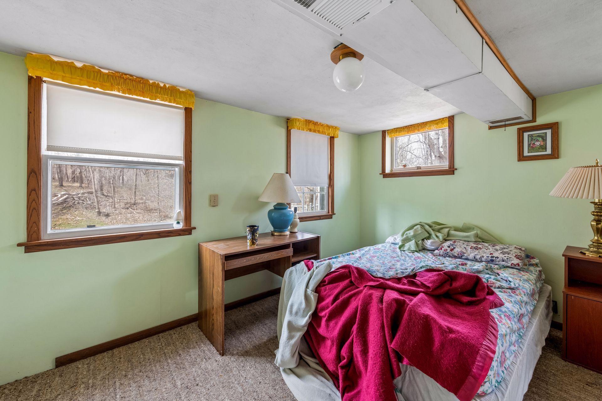 The lower level fourth bedroom measures 13x10